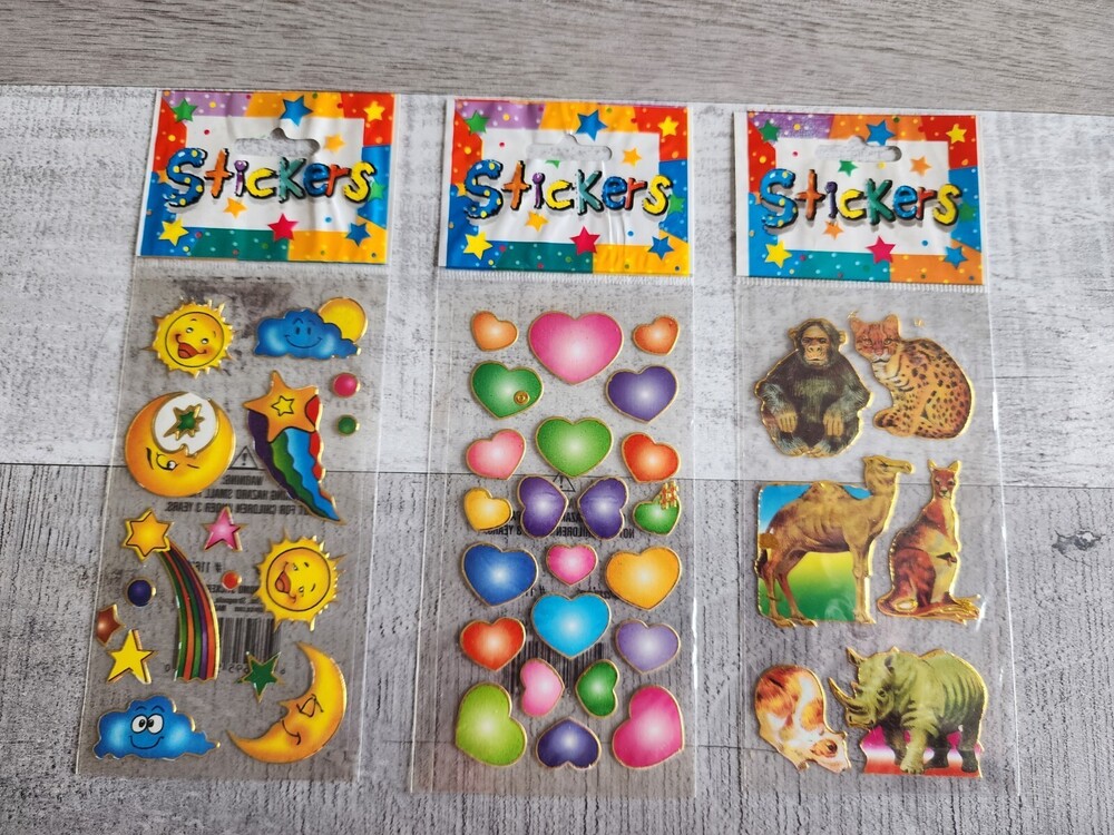 Animals Hearts Moon Stars Stickers LOT Scrapbook Cards Journal Darice New #47